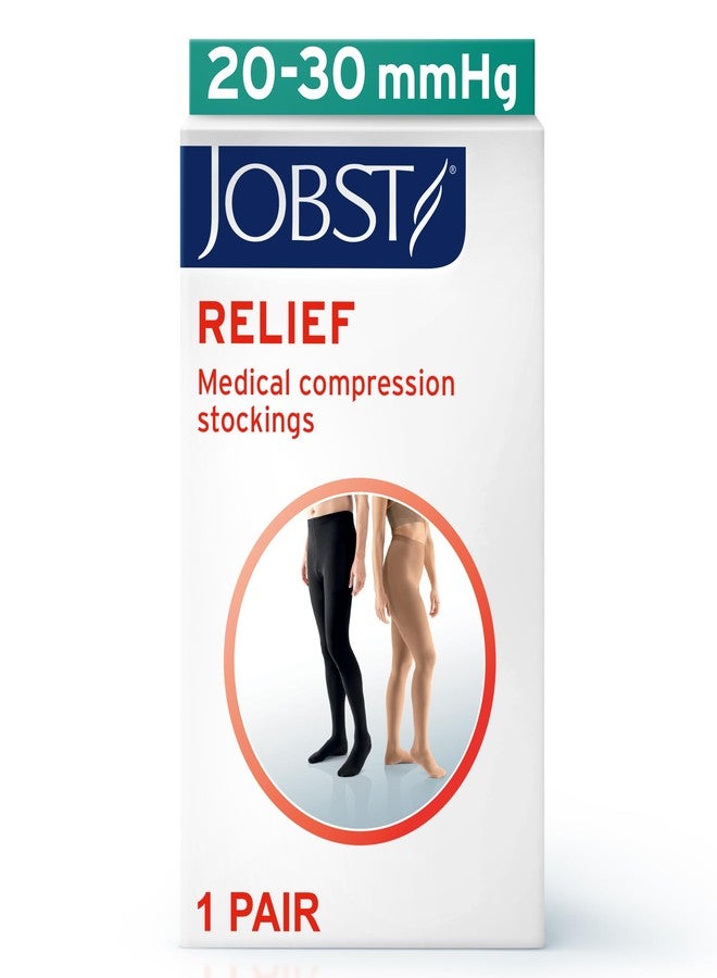 جوبست جوارب ضغط JOBST Relief 20-30 مم زئبق، جوارب طويلة تصل إلى الخصر، مغلقة من الأمام، مقاس متوسط، لون بيج - Image 2
